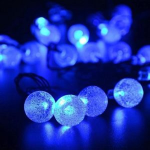 Guirlande Solaire Led Bleu 30 Boule À Bulle