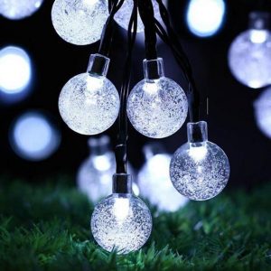 Guirlande Solaire Led Blanche 30 Boule À Bulle
